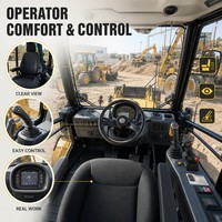 LUHONGDA Compact Diesel Backhoe Loader dengan Mesin & Pompa untuk Konstruksi, Penggalian, Pembuatan Parit, Pekerjaan Jalan Pertanian