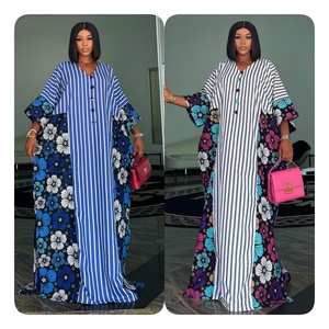 Robe longue de luxe africaine 2026 style Bubu, imprimé floral rayé, Kaftan ample, <span class=keywords><strong>tenue</strong></span> Dashiki nigériane - Product Image 6