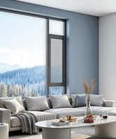 Fenêtre à battant double vitrage trempé insonorisée avec moustiquaire, hermétique et sécurisée, pour balcon et villa