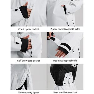 Ensemble veste et pantalon de ski pour femme, combinaison de ski imperméable, coupe-vent et chaude pour l'hiver - Product Image 4