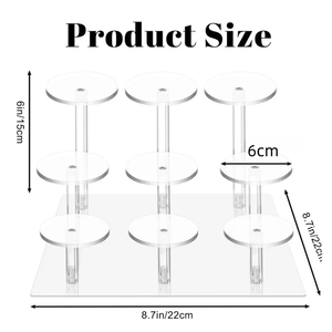 Soporte de exhibición de adorno de Navidad de acrílico personalizable de 9 columnas, soporte de encimera de PMMA pulido para estantes de exhibición de cupcakes - Product Image 2