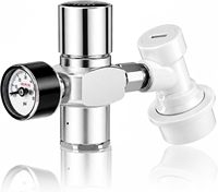 Régulateur de charge de bonbonne en alliage d'aluminium certifié 0-60 PSI, mini-régulateur de CO2 portable avec filetage 3/8 pouces et ensemble de raccords à bille pour pique-nique