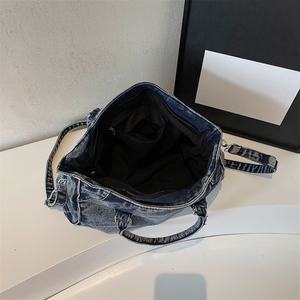 2025 Vintage <b>Washed</b> Denim Tote <b>Bag</b> Women <b>Large</b> Capacity Shoulder Crossbody <b>Bag</b> Summer Casual Versatile Purses - Product Image 3