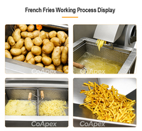 Semi-automatische frietverwerkingsmachine/friteuse voor fruit en groenten, 100-200 kg/uur, hoge efficiëntie, instapmodel, lage budget