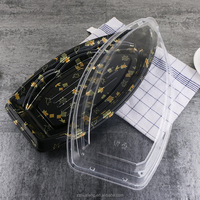 Plateau de présentation pour supermarché Huafeng HF-7102 pour sushis - Couvercle transparent anti-buée pour la vente de sushis réfrigérés à emporter