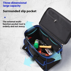 Custom Wholesale Portable Large Oxford Cloth <b>Tool</b> <b>Kit</b> Multi-function Electrics <b>Bag</b> Zipper Rubber Bottom Pull Rod Maintenance - Product Image 4
