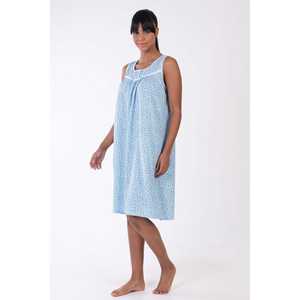 Chemise de nuit sans manches pour femme Talne, en tissu doux tissé avec des cristaux roses, vêtements de nuit classiques - Product Image 1