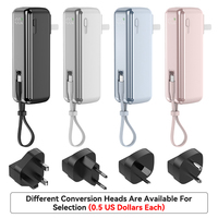 Banque d'alimentation à écran plein, électro-plaquée, avec charge ultra-rapide 22,5 W, prise secteur pliable intégrée/câble intégré