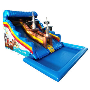 WINSUN Tobogán Acuático Inflable Personalizado de Doble Carril, Tobogán Acuático Inflable para Exteriores con Piscina - Product Image 1