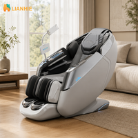 Fauteuil de massage LIANHE 4D, corps entier, zéro gravité, rouleaux de massage des mollets, fonction pétrissage, support de téléphone Bluetooth pour regarder des films