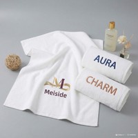 Hotel Towels Five-Star Pure Cotton Oversized Bath Towels Extra-Thick Letter Embroidery Model 007 Guesthouses Clubs Bathing