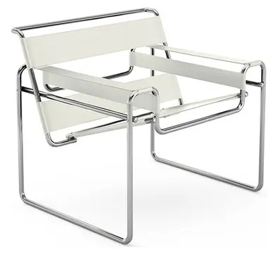 Silla de reunión de cuero moderna para oficina de hotel en casa para sala de estar Silla de salón Wassily Knoll de metal