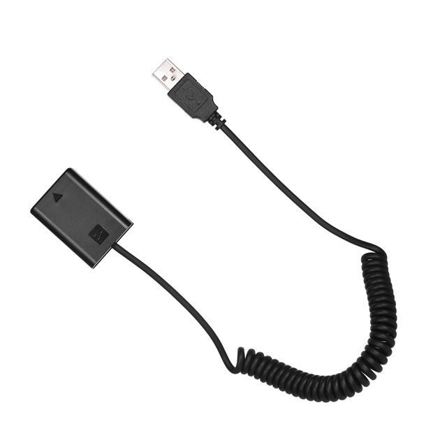 USB Cable NP-FW50 Dummy Battery Pack Coupler Adapter Compatible with \A7 A7II A7S A7RII A6000 A3000 NEX5 NEX3 ILDC Camera