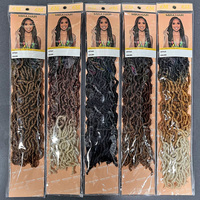 Meilleur Prix 18 Pouces GYPSY Locs Tresse Dreadlocks Faux Locs Crochet Twist Tresses Extension de Cheveux Couleur Naturelle pour les Femmes Noires