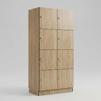 Casier de vestiaire Brikley en HPL imitation bois, ignifuge, avec serrure électronique pour centre de fitness et spa