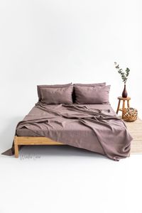 Nữ Hoàng Kích Thước 100% Tự Nhiên Stonewashed Bạch Đàn Màu Xanh Lá Cây Linen Duvet Cover Set 200TC Mềm Rửa Khách Sạn Sử Dụng Tấm Gối - Product Image 6