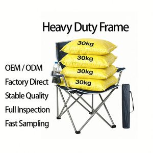 Chaise de camping pliante portable d'extérieur en acier léger, personnalisable en usine, pour la pêche et la plage - Product Image 4
