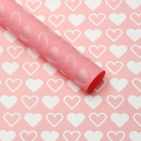 Kertas Pembungkus Bunga Hati Kecil Cantik Cetak Tinta Korea 57cm Tebal Paket Suasana Romantis DIY Buket Hadiah Buatan Tangan