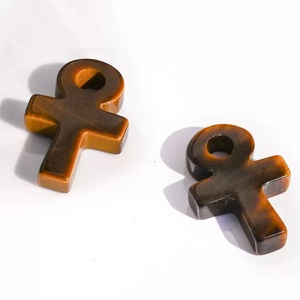 Ciondolo in Cristallo Naturale di Ametista e Quarzo Rosa a Prezzo di Fabbrica, Croce Ankh in Cristallo Intagliato da 3cm per Creazione di Gioielli - Product Image 5