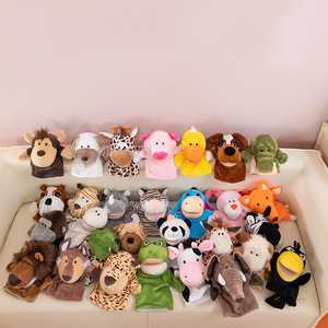 Burattino da Mano in Peluche a Forma di Animale da 25 Cm, Giocattolo Educativo per Bambini: <span class=keywords><strong>Lupo</strong></span>, <span class=keywords><strong>Leone</strong></span>, Coccodrillo, Mucca - Product Image 1