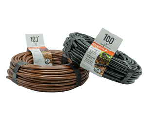 (Rouleau de 100 pi)-<span class=keywords><strong>Tuyau</strong></span> d'irrigation/hydroponique de 1/4 pouces avec espacement des émetteurs de 6 pouces (<span class=keywords><strong>marron</strong></span> ou noir) Ligne d'égouttement - Product Image 1