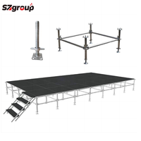Scène modulaire pliable et portable en treillis à anneaux en aluminium et contreplaqué, certifiée TUV CE, à hauteur réglable, flexible pour la danse