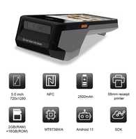 Terminal de point de vente au détail avancé EP520 ARM Cortex-A53 Android 11 sécurisé NFC double bande Wi-Fi 5 pouces écran HD