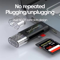 Lector de tarjetas 4 en 1 Memoria TF Lectores de tarjetas SD para teléfono 16 15 Laptop USB 2,0 Adaptador de tarjeta tipo C Transmisión de alta velocidad