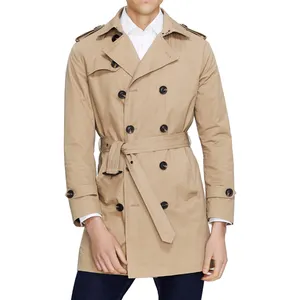 High-quality Male Casual Autumn Winter Trench Outwear Long Vintage Lapel Windbreakers Jacket Men's Trench Coat with Belt