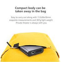 Mini projecteur de poche DLP portable 1080P, mini projecteur alimenté par batterie