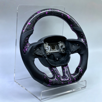 Volant personnalisé en fibre de carbone forgée pour Dodge SRT RT Charger Challenger Hellcat Durange 392 Scat Pack en cuir noir