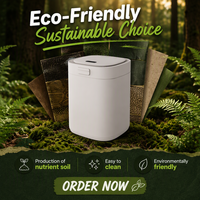 Broyeur de déchets alimentaires de cuisine 220-240V Prise AU 2,5L Déshydrateur de restes alimentaires Mode autonettoyant Charbon actif Inodore