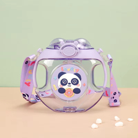 Donut pour enfants pulvérisation paille tasse à eau dessin animé mâle et femelle maternelle bébé élèves du primaire bouteille d'eau en plastique