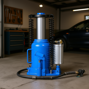 Gato hidráulico de botella de 32 toneladas, rango de elevación de 10-16.3 pulgadas, gato neumático de acero para coche, azul, de alta resistencia - Product Image 2