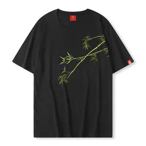 230G Baumwolle Herren Kurzarm T-Shirt maßge schneiderte hochwertige gestickte Logo Marke Label Retro-Element Top