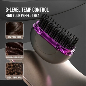 แปรงยืดผมไร้สายแบบพกพา ป้องกันผมพันกันและทำให้ผมเรียบลื่น โรงงาน ODM เครื่องจัดแต่งทรงผมปรับอุณหภูมิได้ 3 ระดับ - Product Image 3