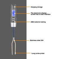 Thermomètre numérique à lecture instantanée en acier inoxydable avec arrêt automatique pour viande, idéal pour barbecue, four et grill - Outil de cuisine électronique