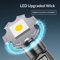 Lampe torche LED tactique rechargeable S82 super lumineuse, à focalisation réglable, pour le camping et les situations d'urgence, à intensité variable, chargement USB-C, en matériau ABS