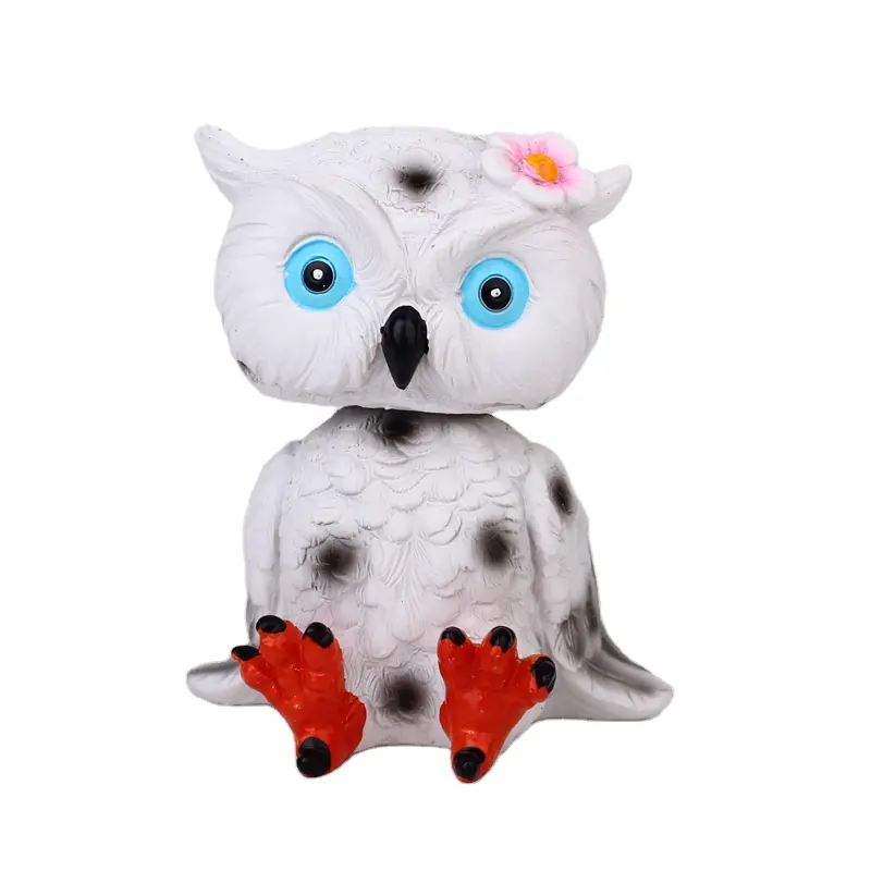 Cute cartoon shaking head owl resin crafts living room desk wine cabinet home decoration