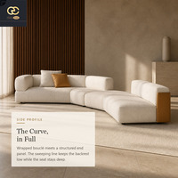 Canapé Courbé en Tissu Italien de Luxe Confortable pour un Grand Salon - Ensemble de Canapés Simples pour une Maison Luxueuse
