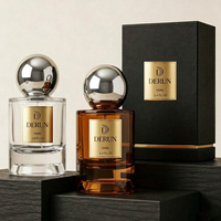Meilleure Nouvelle Bouteille de Parfum en Verre Vide, Rechargeable, Forme Polygone, 30ml 50ml 100ml, avec Logo Personnalisé et Emballage Boîte