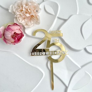 Ins Wind Acrylic Cake Plugin <span class=keywords><strong>25</strong></span> Feliz 50 cumpleaños Feliz aniversario Cake Insert Number Cake Topper - Product Image 4