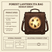 Bolso de Hombro Personalizado con Diseño Único de Bosque, Tipo Ita Bag, con Espacio para Exhibir Pins, Material Resistente a la Intemperie, Ideal para Anime y Conveniones