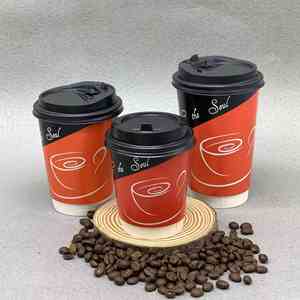 Gobelets à café jetables en papier écologiques et durables de qualité alimentaire, personnalisés, à double paroi ondulée avec couvercle, Guangdong Luckycup - Product Image 3