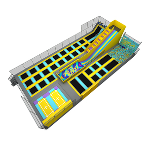 QiaoQiao équipement de terrain de jeu intérieur personnalisé vente chaude fournisseur de qualité de <span class=keywords><strong>parc</strong></span> de trampoline de couleur jaune <span class=keywords><strong>vert</strong></span> bleu - Product Image 3