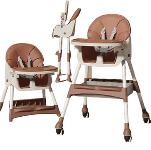 Silla Alta Plegable Multifuncional de Altura Ajustable <span class=keywords><strong>para</strong></span> Comer <span class=keywords><strong>para</strong></span> Niños Pequeños con Ruedas - Product Image 1