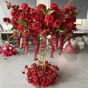 Grande roue fleur artificielle table de mariage fleur arc fond décoration murale - Product Image 2