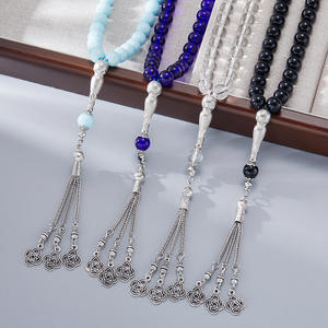 블루 앰버 Tasbih 10mm 33 기도 구슬 아랍 패션 보석 여성의 이슬람 이슬람 선물 묵주 이슬람 Tesbih Subha - Product Image 1
