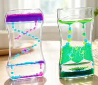 Minuteur sensoriel à bulles liquides en acrylique coloré, mouvement fluide, anti-stress, jouet de bureau, ornement pour cadeau de Noël