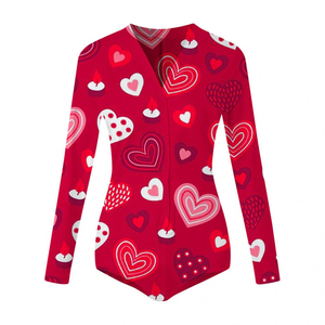 Pigiama con patta sul cavallo aperto stampato per adulti tutina con mezzo bottone personalizzata per pigiama da <span class=keywords><strong>donna</strong></span> - Product Image 2